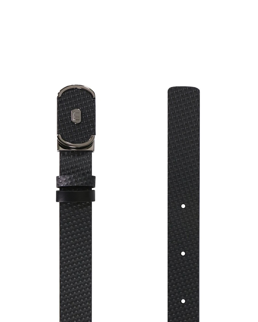 DUNHILL BLACK LOGO BELT 