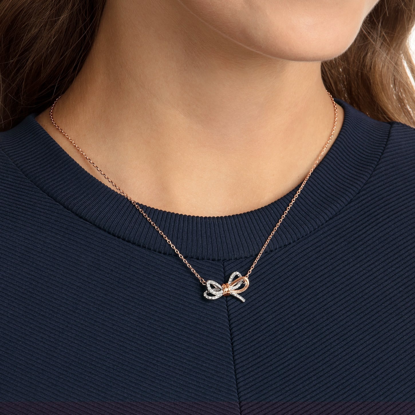 Swarovski Lifelong Bow Necklace In Yellow