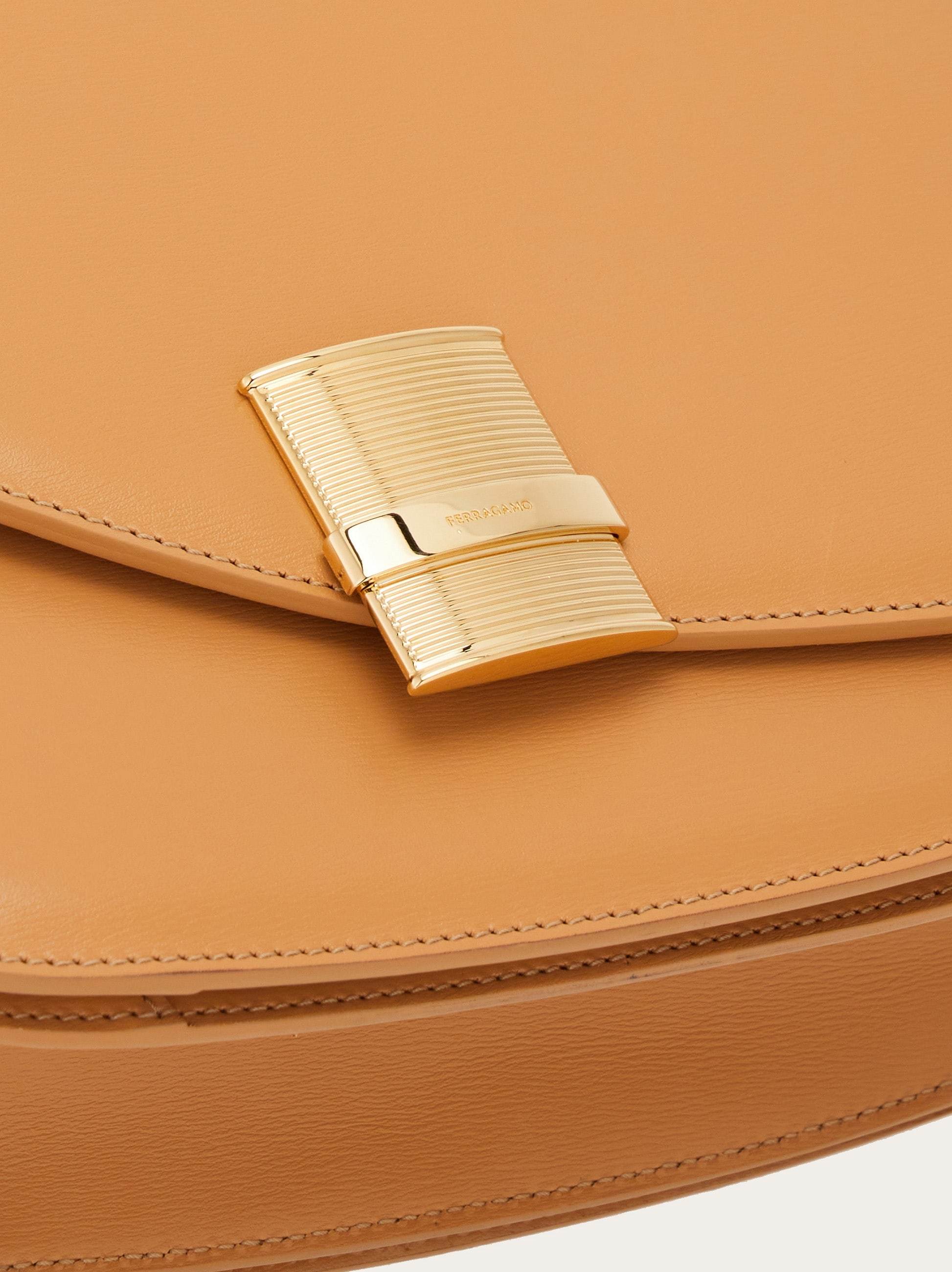 Ferragamo Fiamma Satchel Bag In Brown