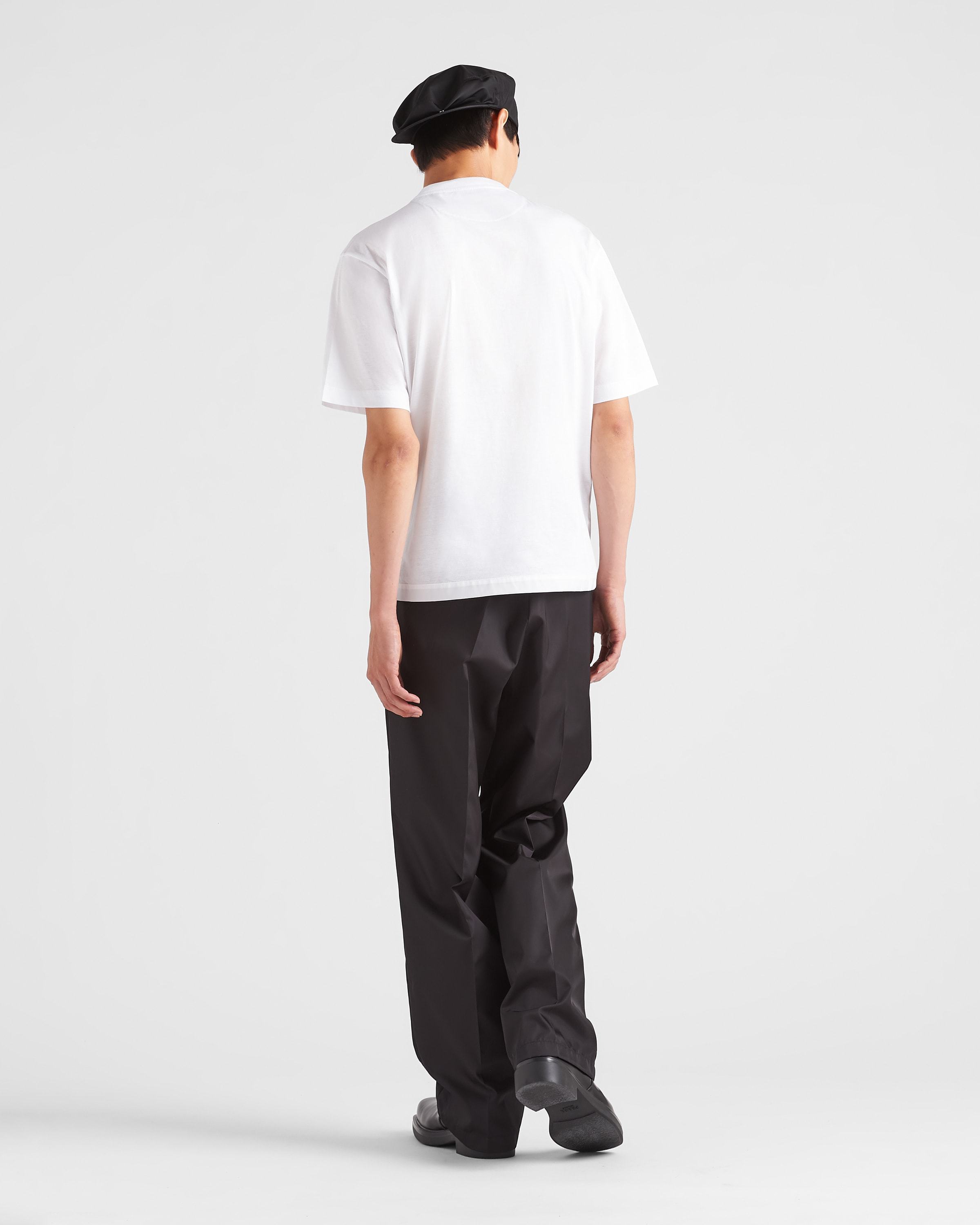 Prada Re-nylon And Jersey T-shirt In White