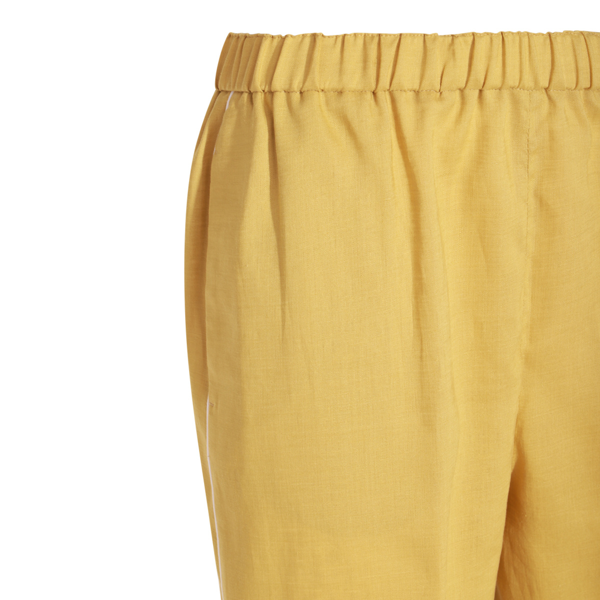 Fabiana Filippi Green Linen Pants In Yellow