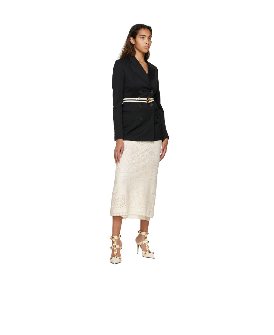 Valentino Buckled Leather Belt In Black