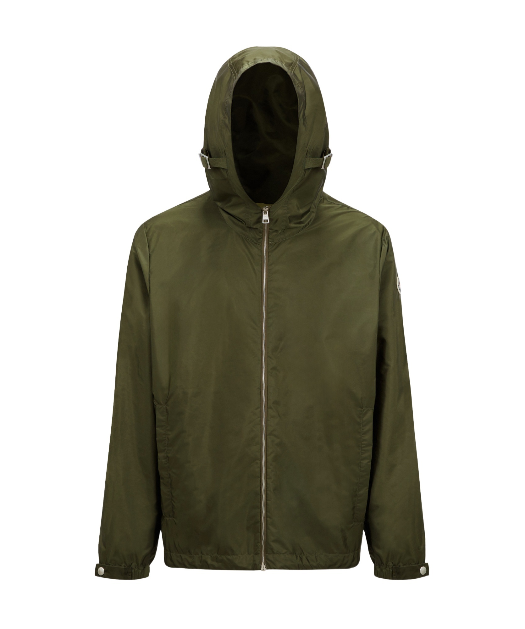 Moncler Lightweight Hooded Windbreaker With Adjustable Cuffs In Green