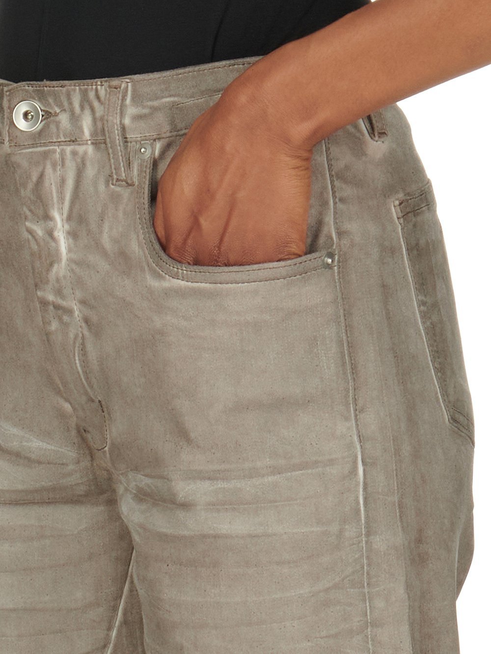 Rick Owens Drkshdw Belt-strap Jeans In Nude