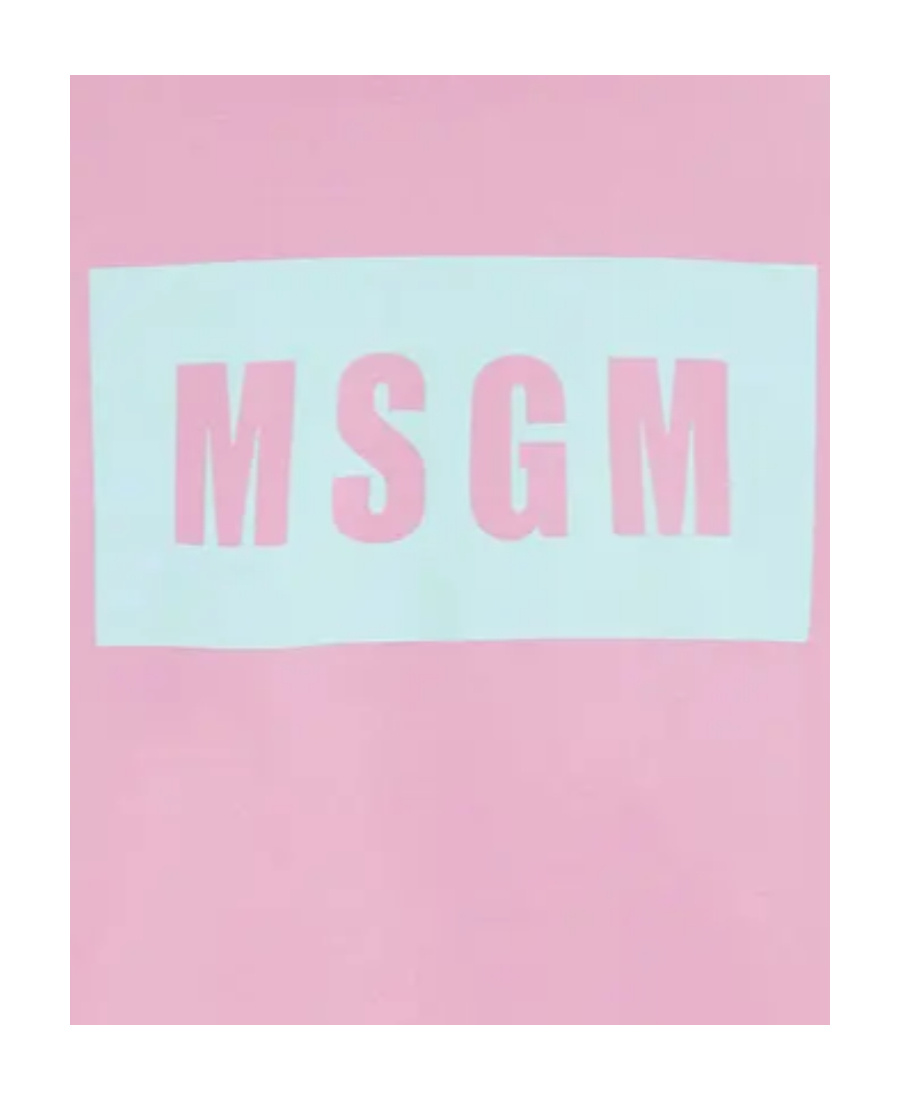 Msgm Logo Printed Hoodie In Pink