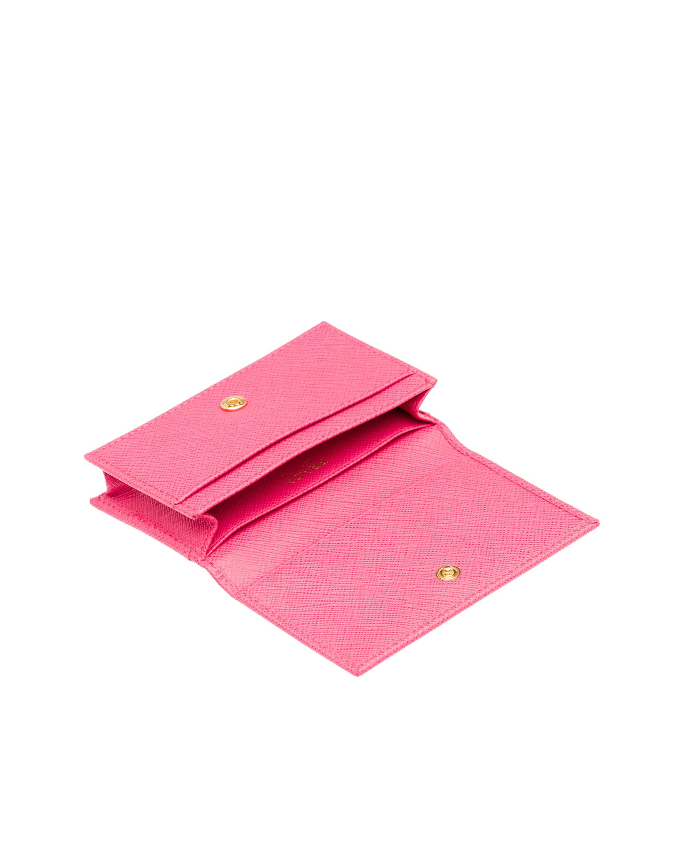 Prada Saffiano Leather Card Holder In Pink