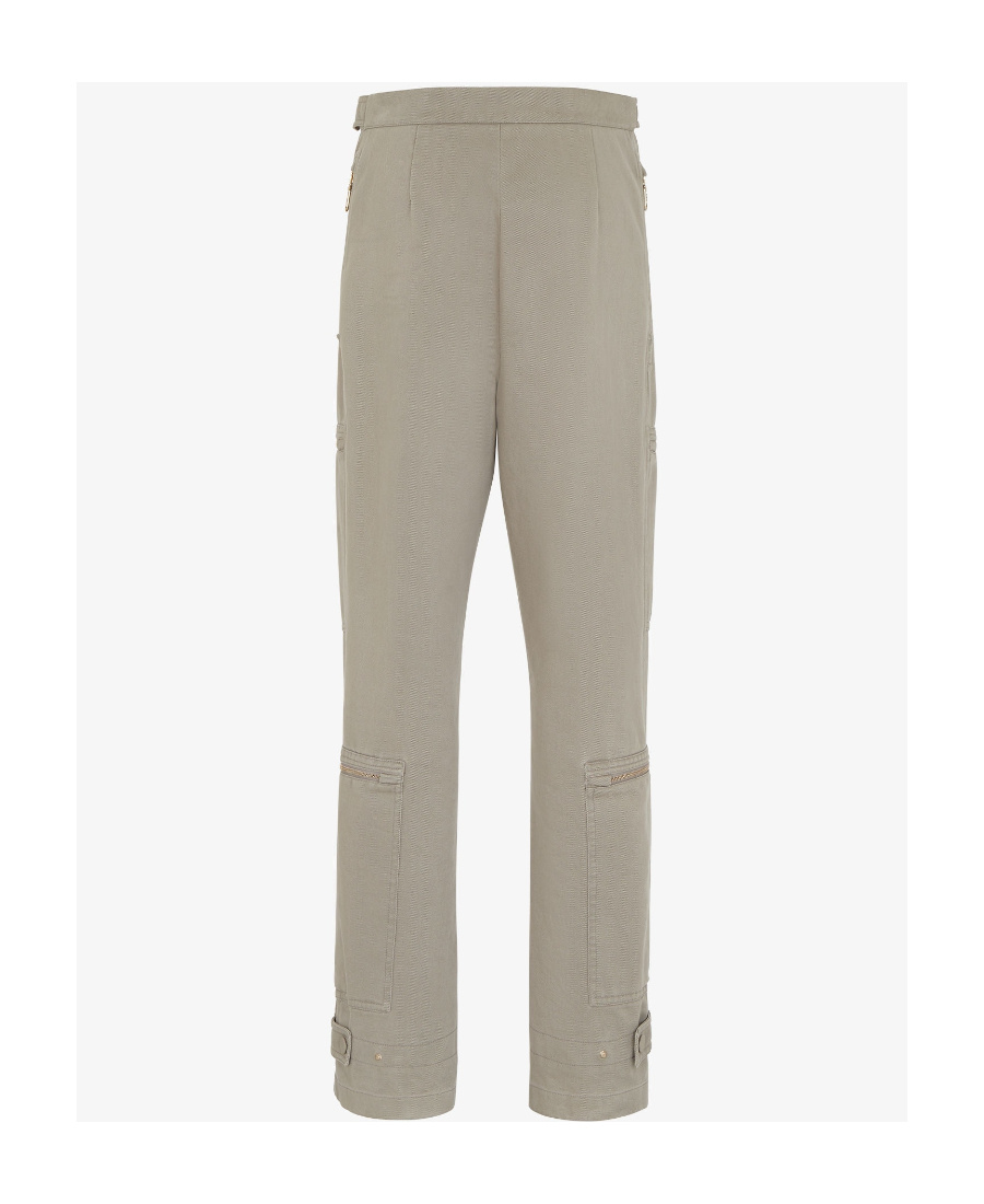 Fendi Straight-leg Pants With Zipped Pockets In Gray