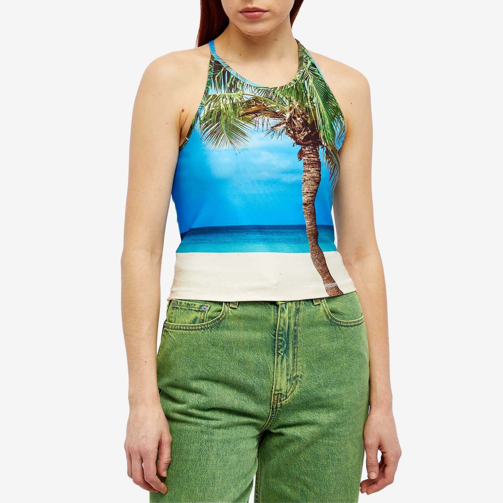 Jw Anderson Printed Halterneck Top In Blue