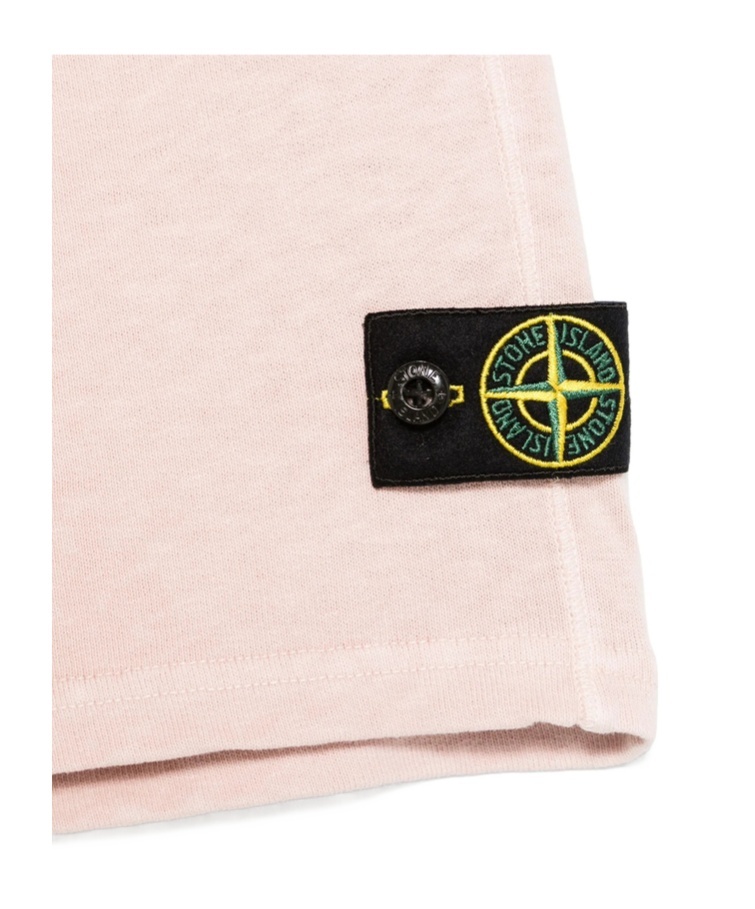 Stone Island Junior Compass Patch Knitted Shorts In Pink