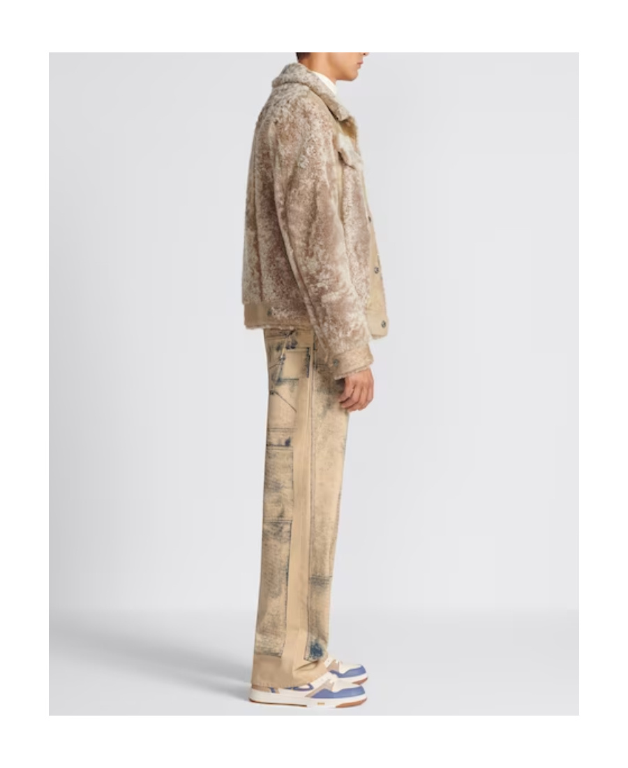 Dior Tooling Effect Printed Jeans In Nude