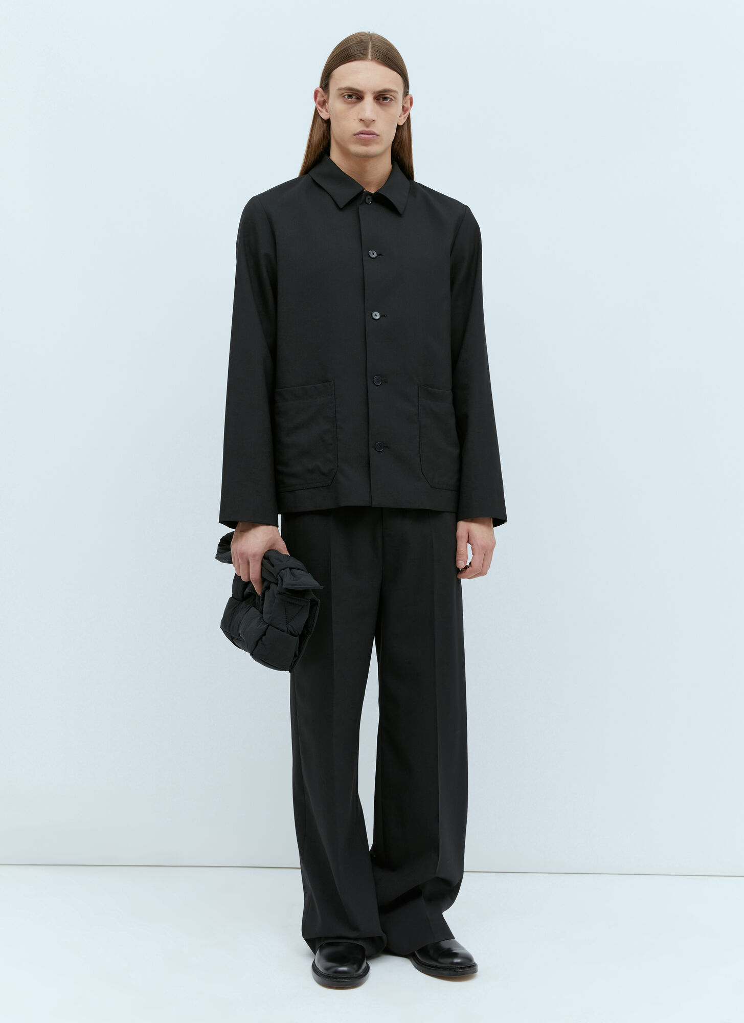 Apc A.p.c. Buttoned Long-sleeved Jacket In Black