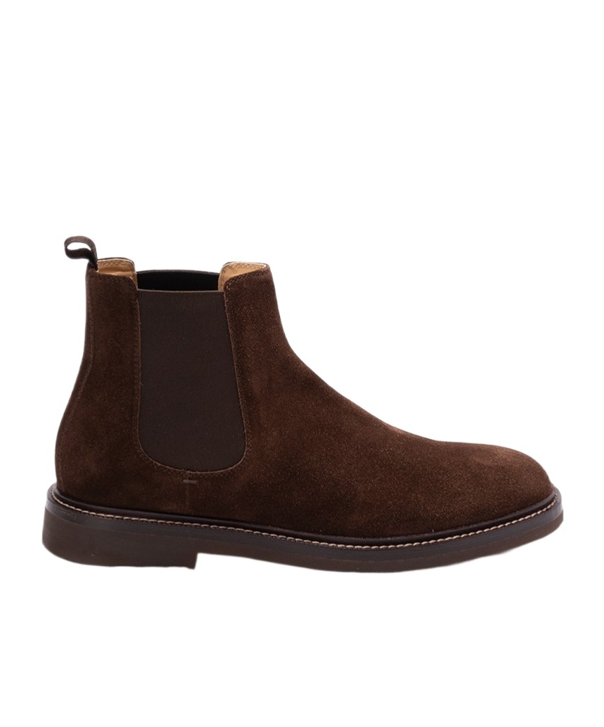 Brunello Cucinelli Panelled Suede Ankle Boots In Black