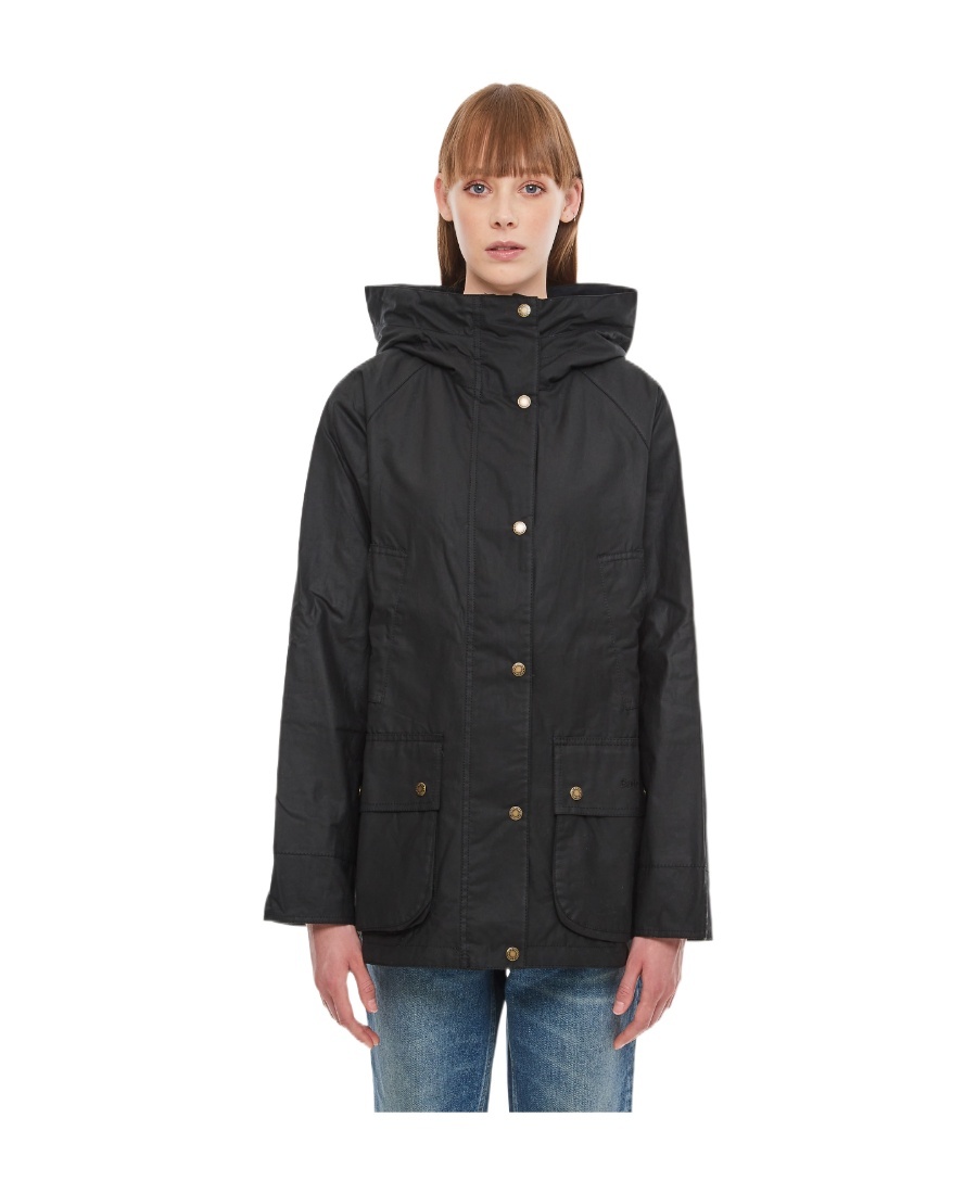 Barbour Press-stud Hooded Jacket In Black