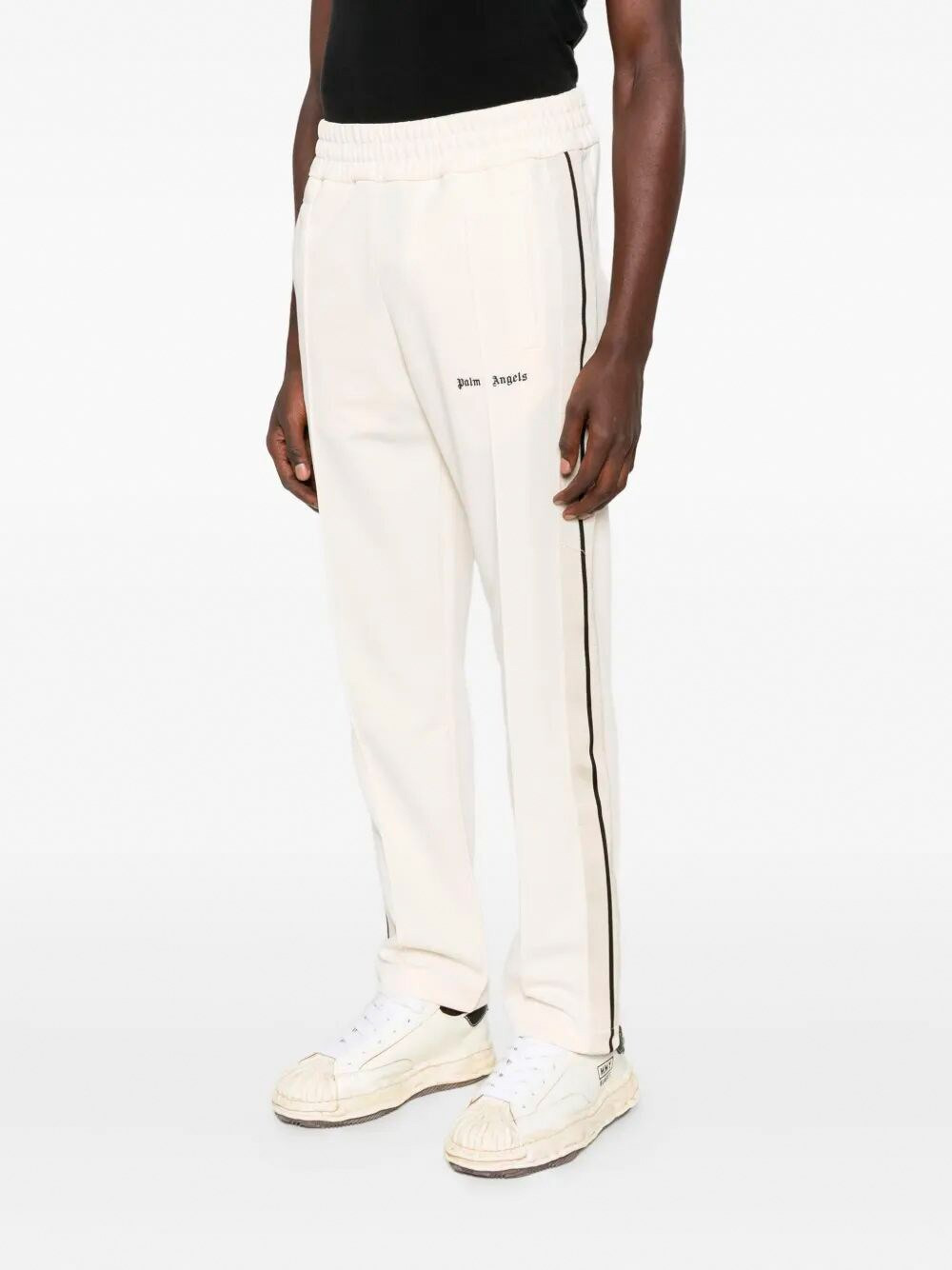 Palm Angels Side-stripe Track Pants In White