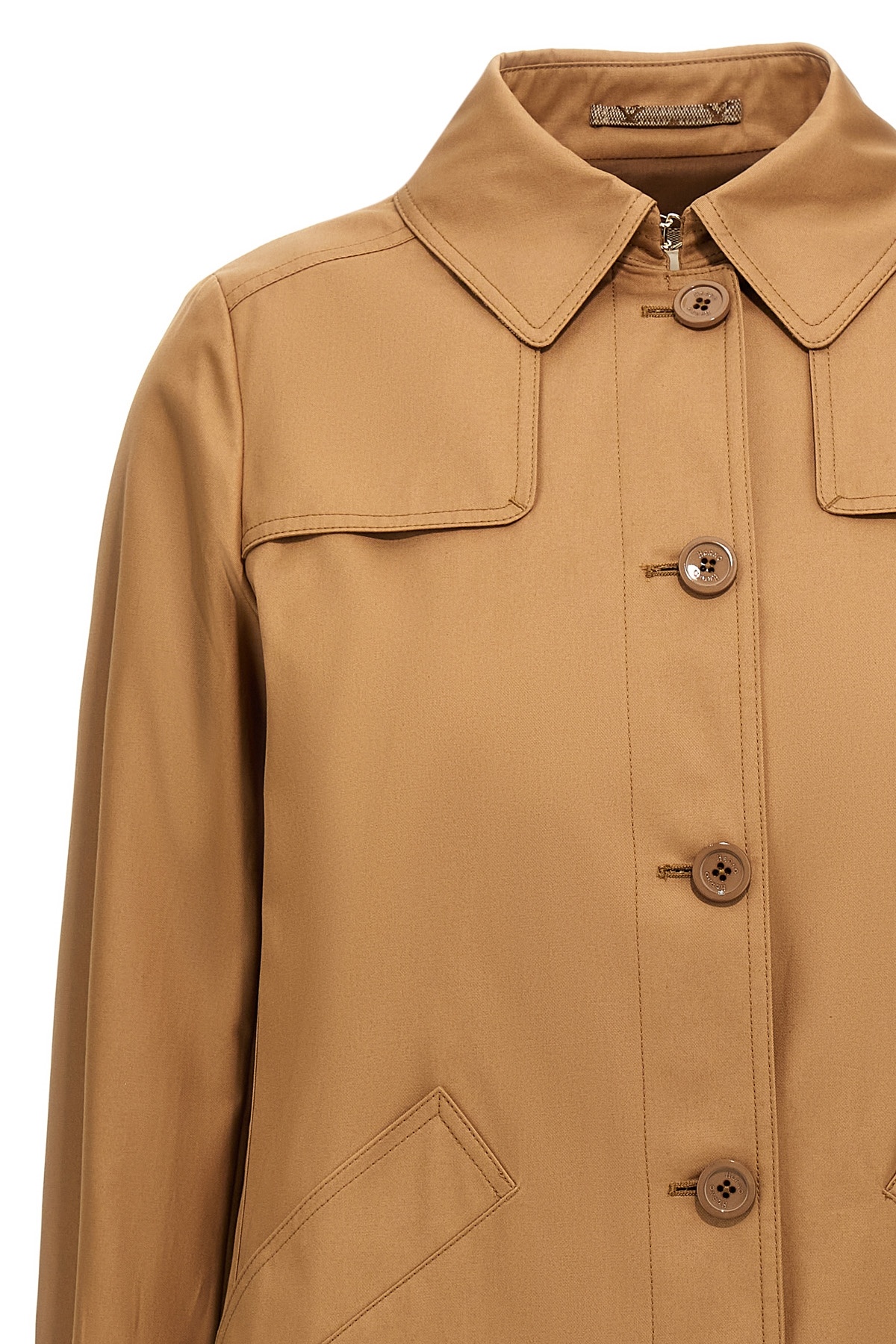 Herno Quilted Coat With Back Vent And Buckle Strap Cuffs In Brown