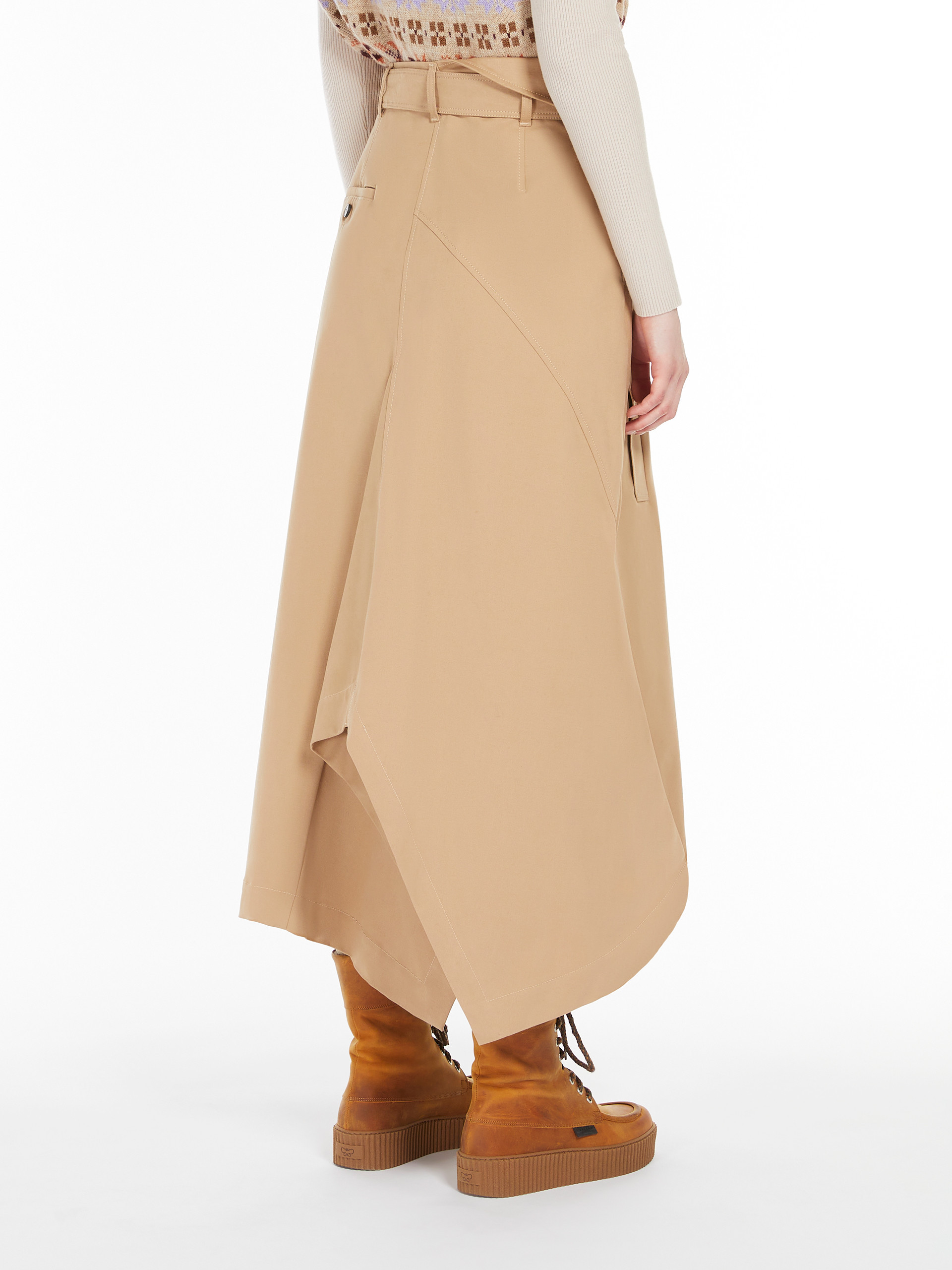 Weekend Max Mara Bologna Double-breasted Gabardine Maxi Skirt In Nude
