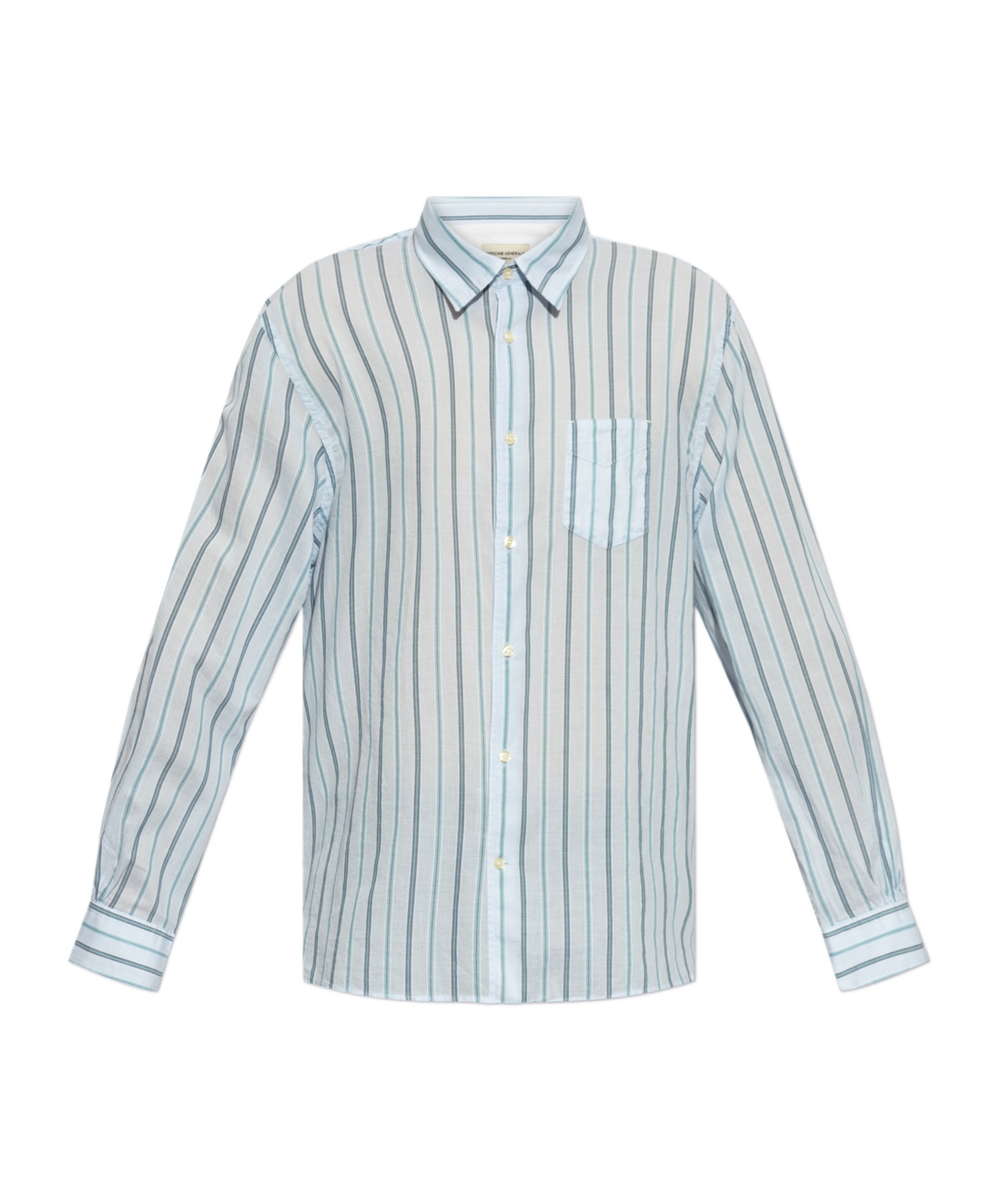 Shop Officine Generale Striped Shirt In White