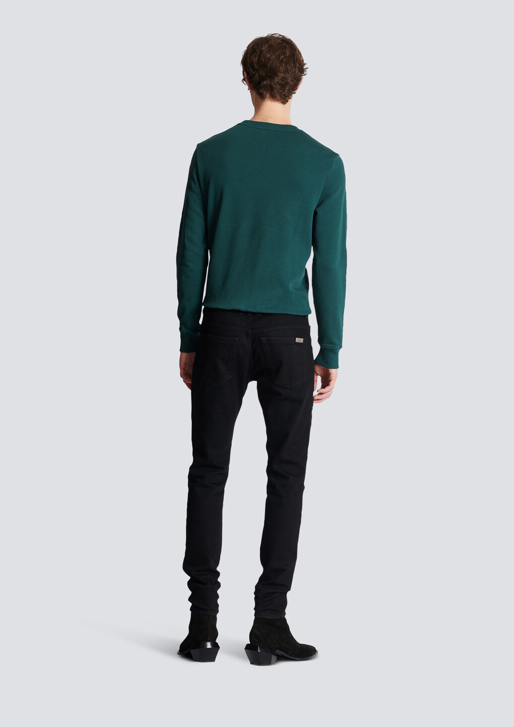 Shop Balmain Slim-fit Denim Jeans In Black
