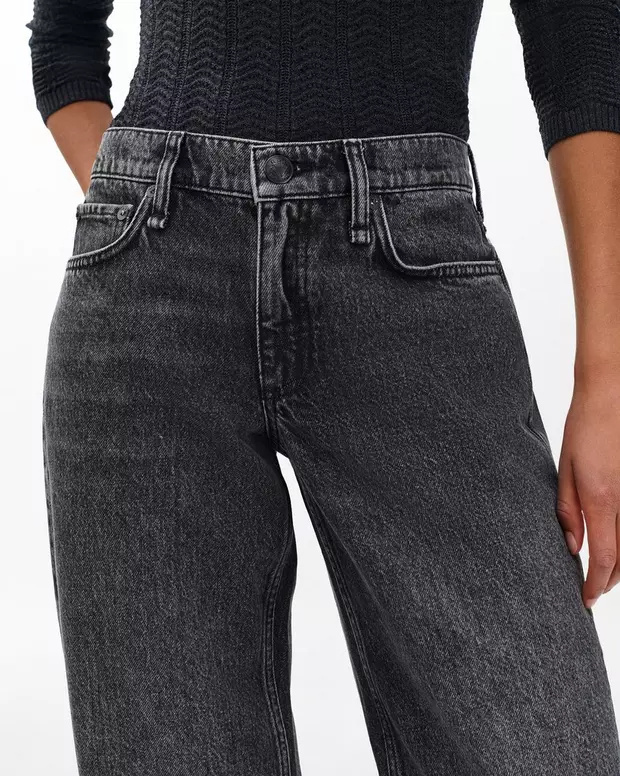 Rag & Bone Saige Straight Jeans In Black