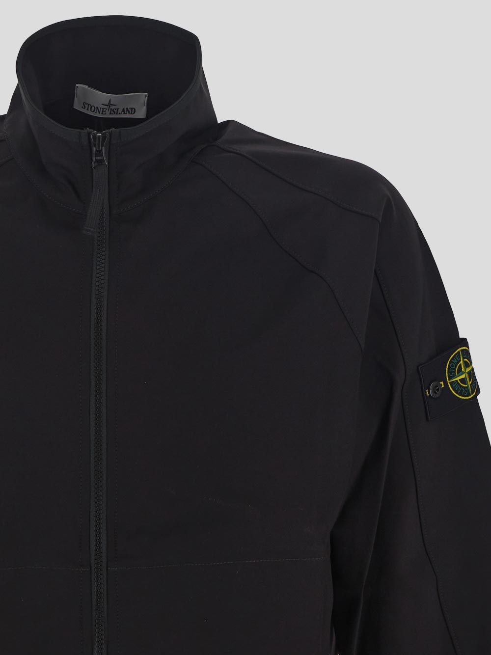 Stone Island Zip-up Lightweight Jacket In Black