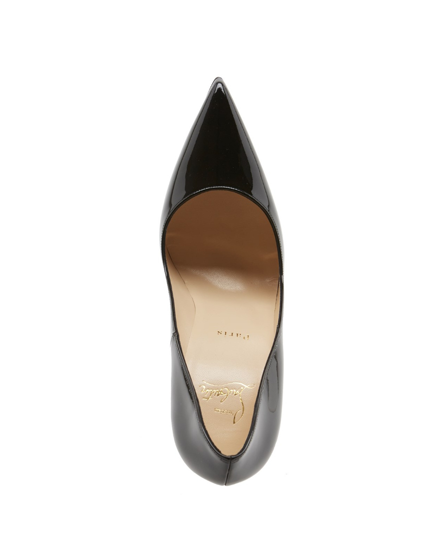 CHRISTIAN LOUBOUTIN BLACK SO KATE 120 PATENT LEATHER PUMPS 