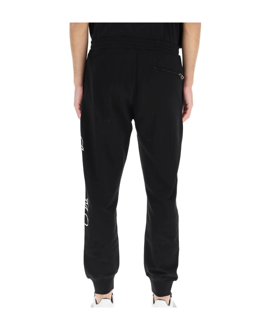 Alexander Mcqueen Rope Waist Sweatpants In Black