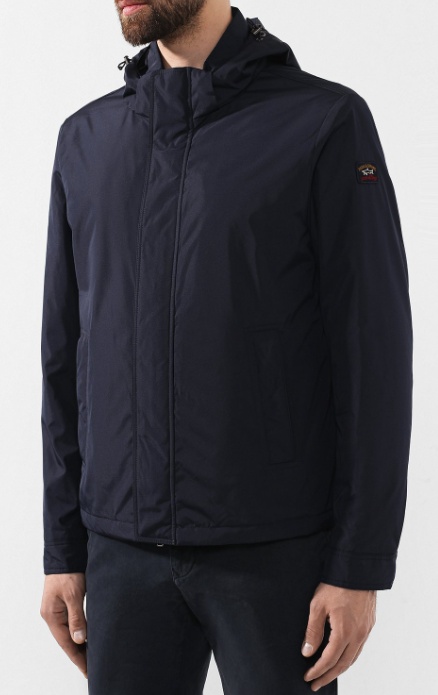 Paul & Shark Hooded Casual Jacket In Black