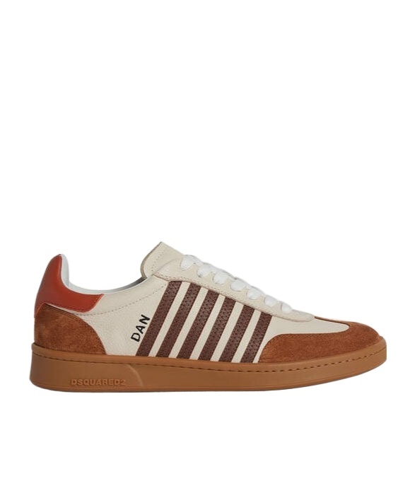 Dsquared2 Round Toe Low-top Sneakers In Brown