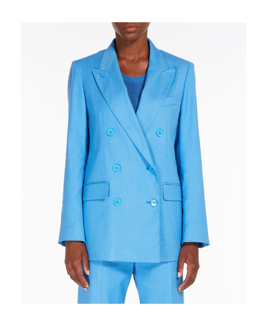 Weekend Max Mara Double-breasted Suit Jacket In Blue