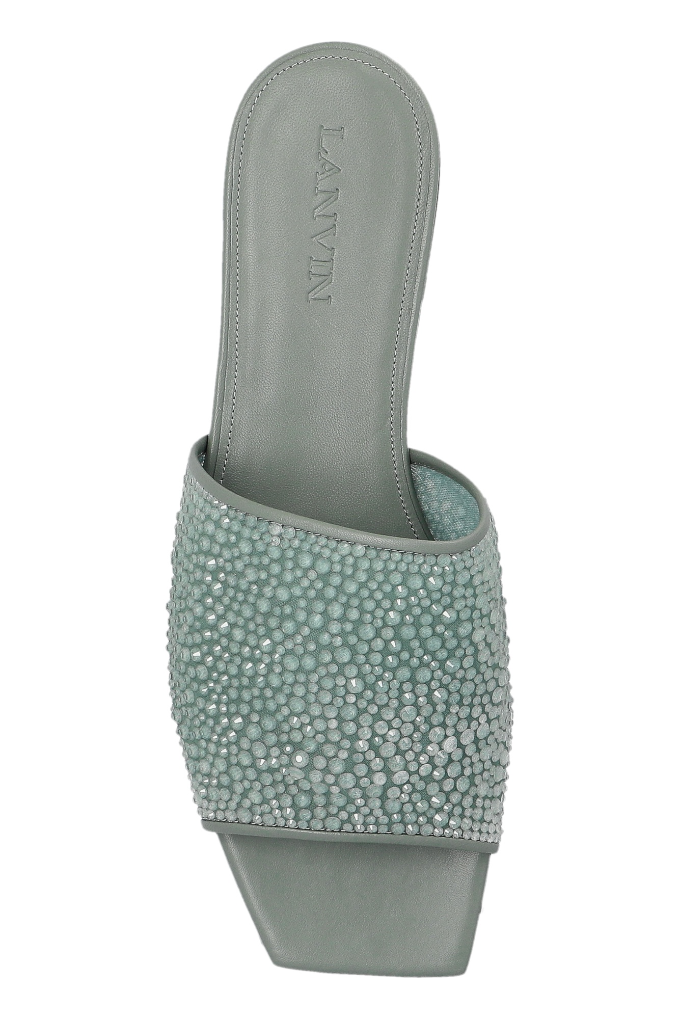 Lanvin Crystal-embellished Sandals In Green