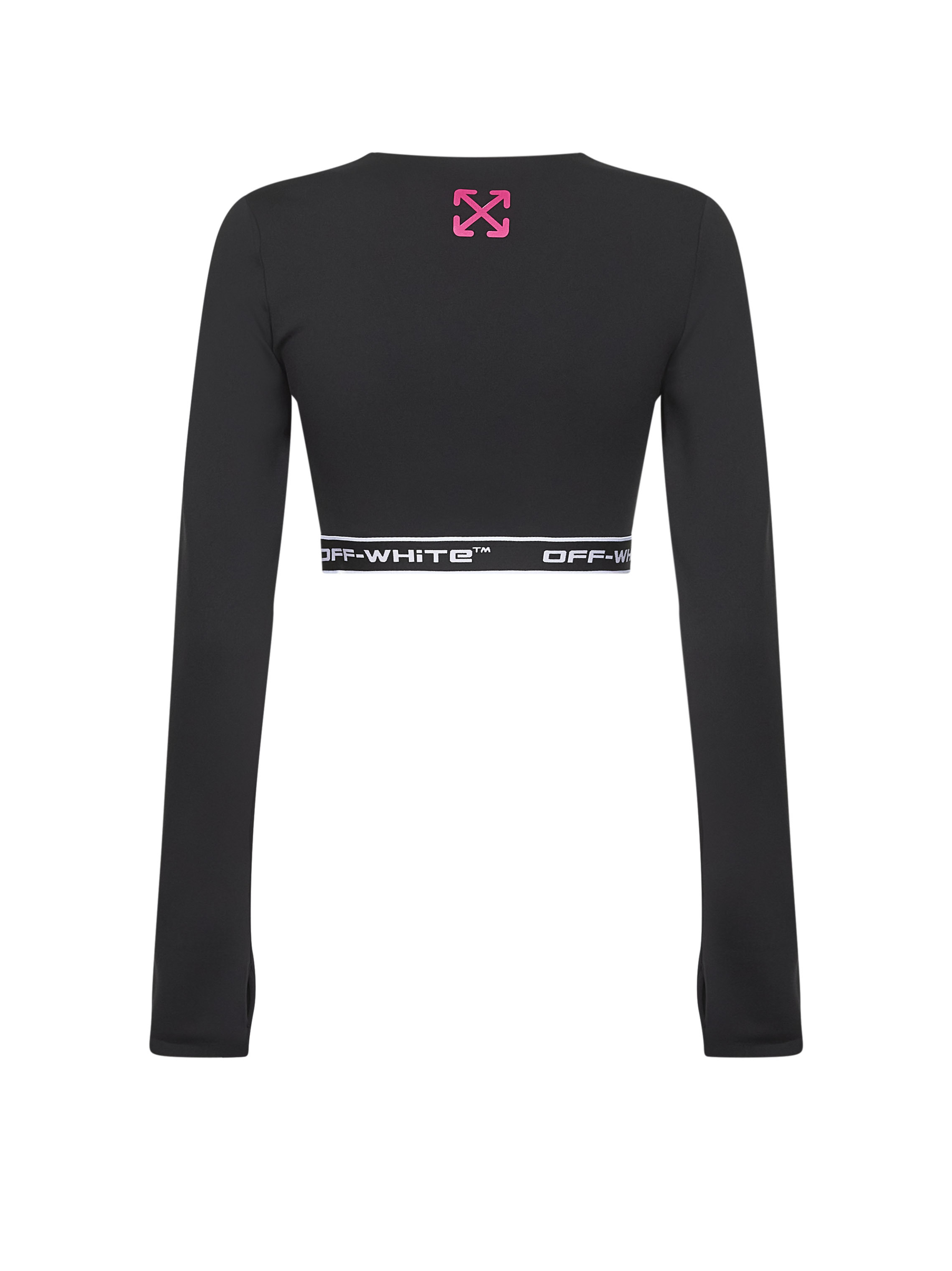 Off-white Logo-detail Long-sleeves Top In Black