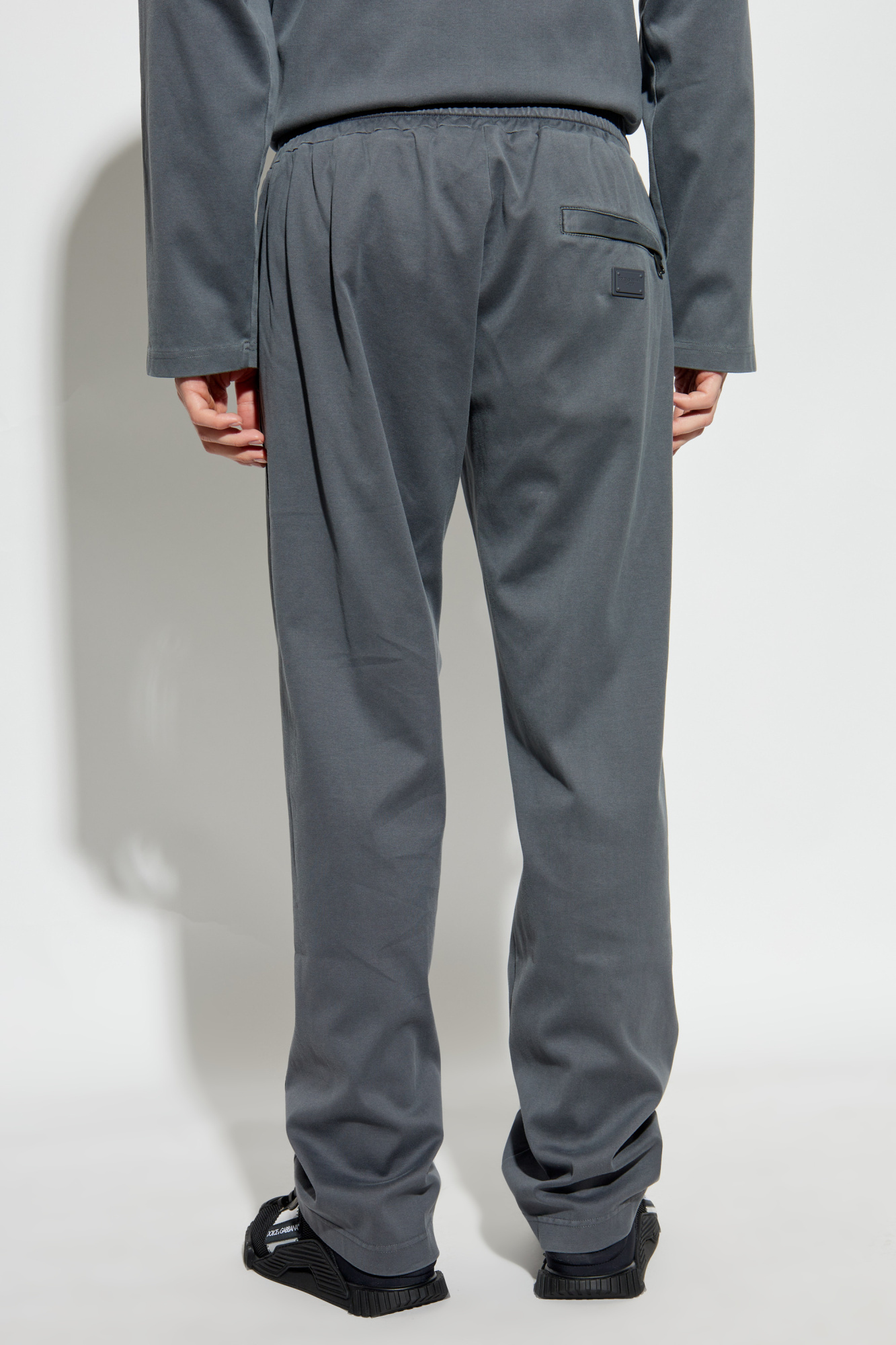Dolce & Gabbana Logo-plaque Track Pants In Black