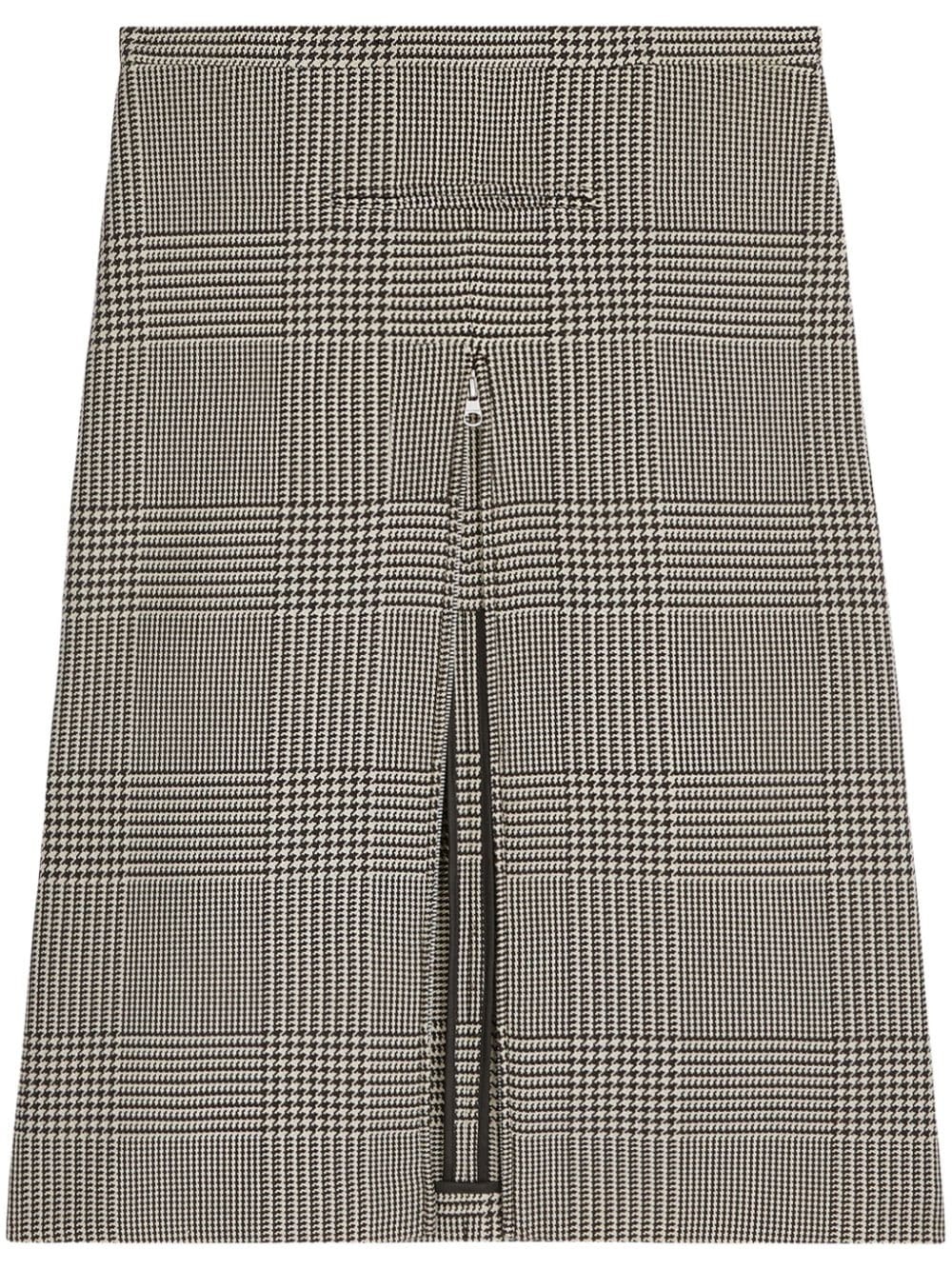 Courrèges Oblique Prince Of Wales Midi Skirt In Nude