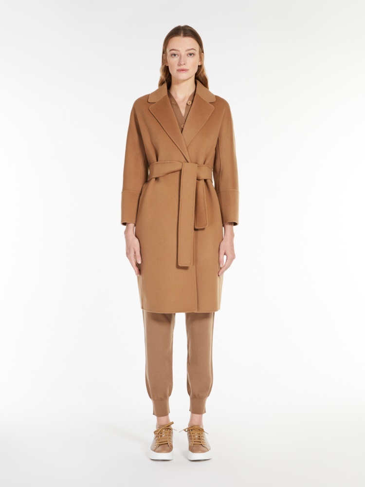Max Mara Arona Open Coat In Brown
