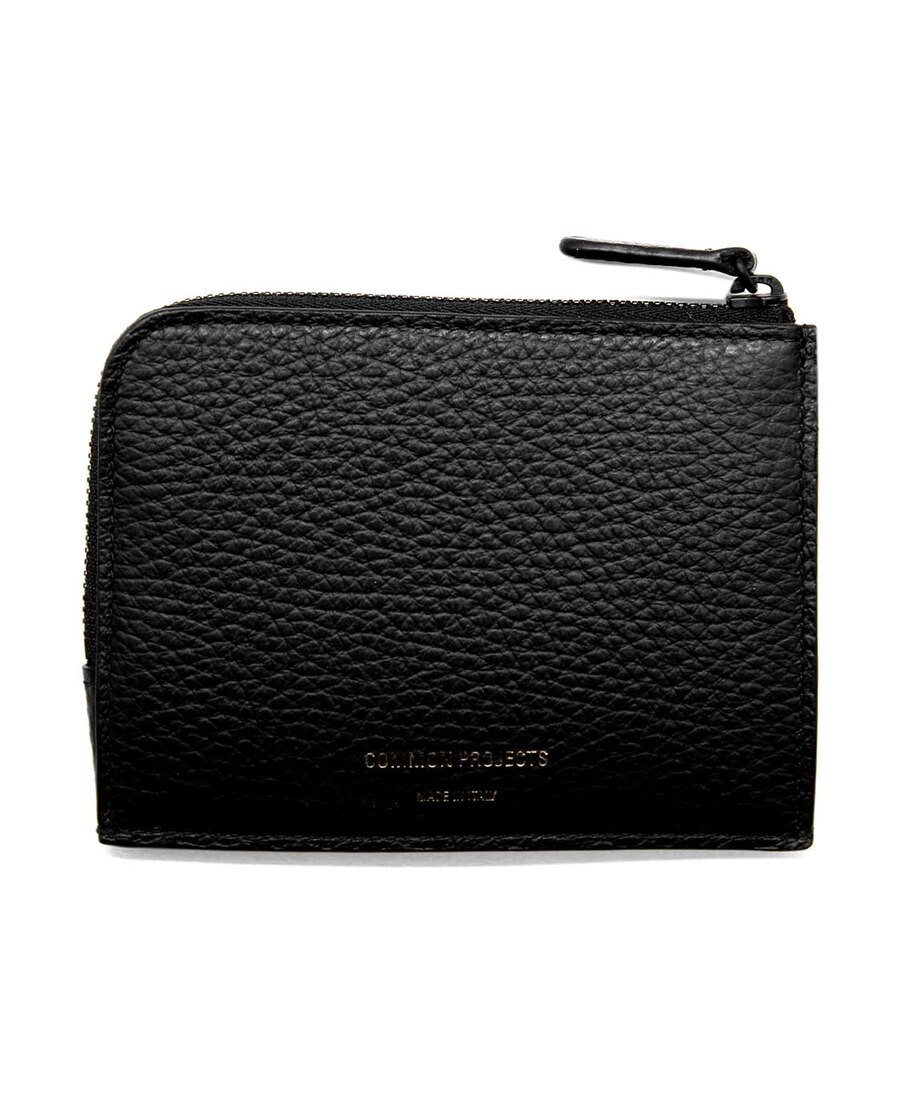 Common Projects Logo Zipped Wallet In Black