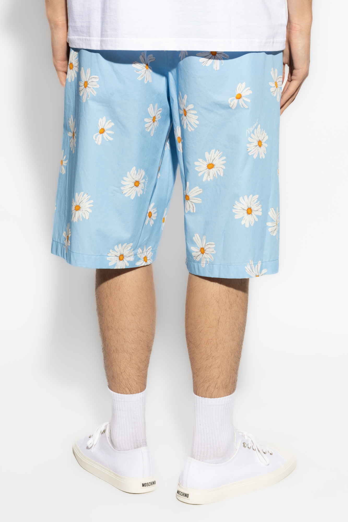 Moschino Floral Print Shorts In Blue