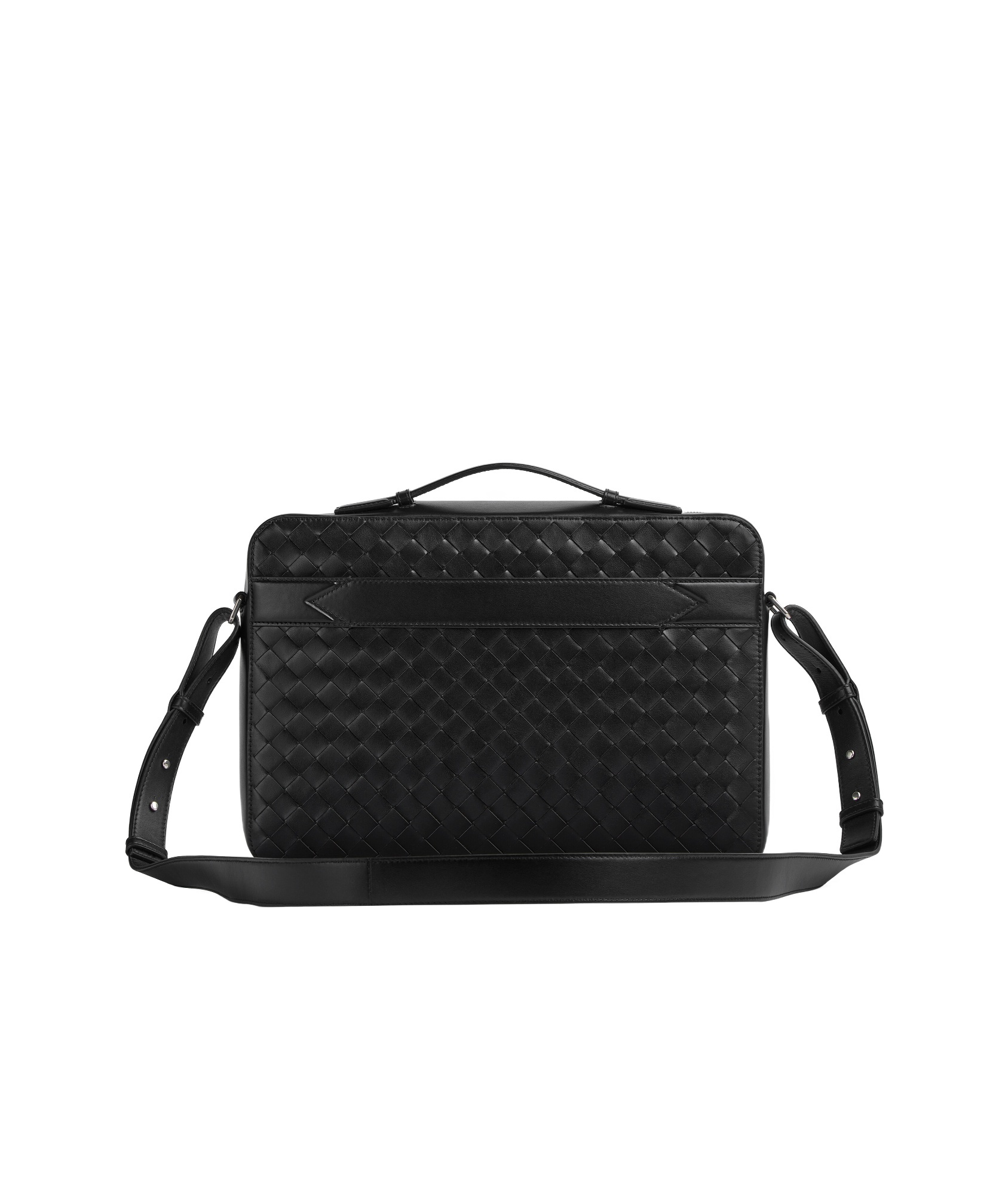 Bottega Veneta Getaway Leather Briefcase In Black