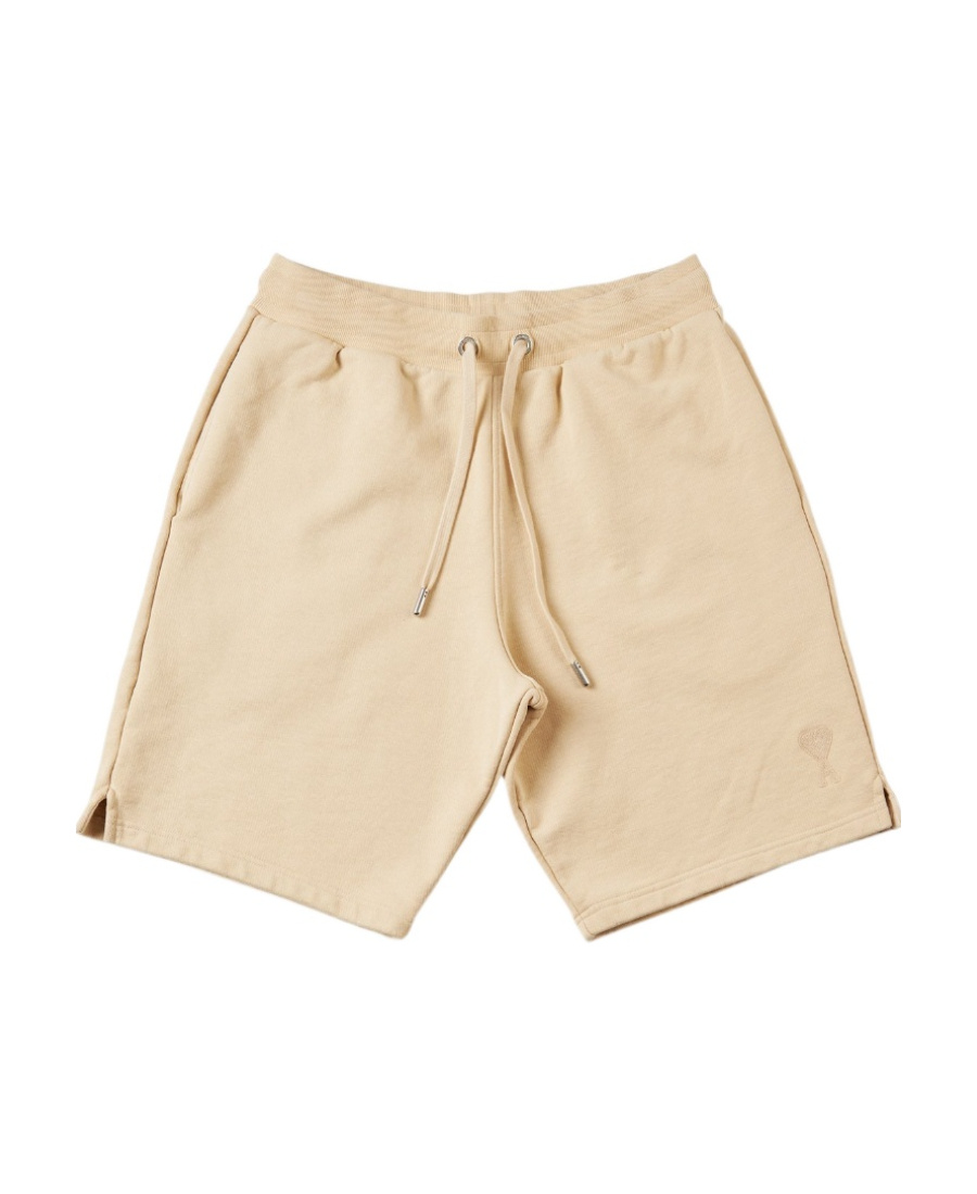 Shop Ami Alexandre Mattiussi Logo-patch Track Shorts In Nude