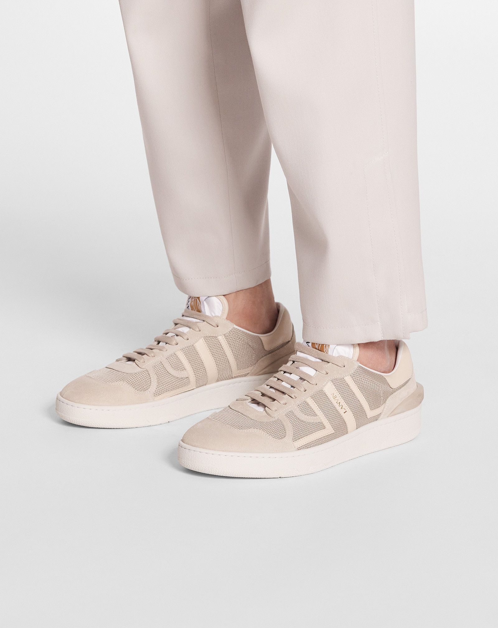 Lanvin Sneakers Beige In Gray