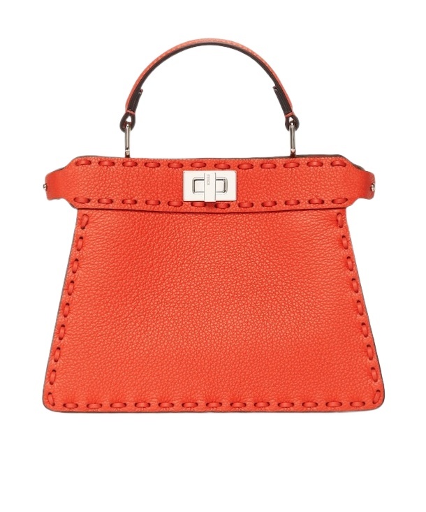 Fendi Red Selleria Bag With 306 Hand-sewn Topstitches In Red