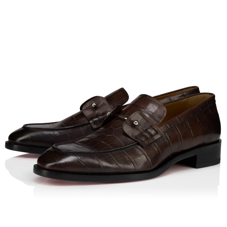 Christian Louboutin Round-toe Loafers In Brown