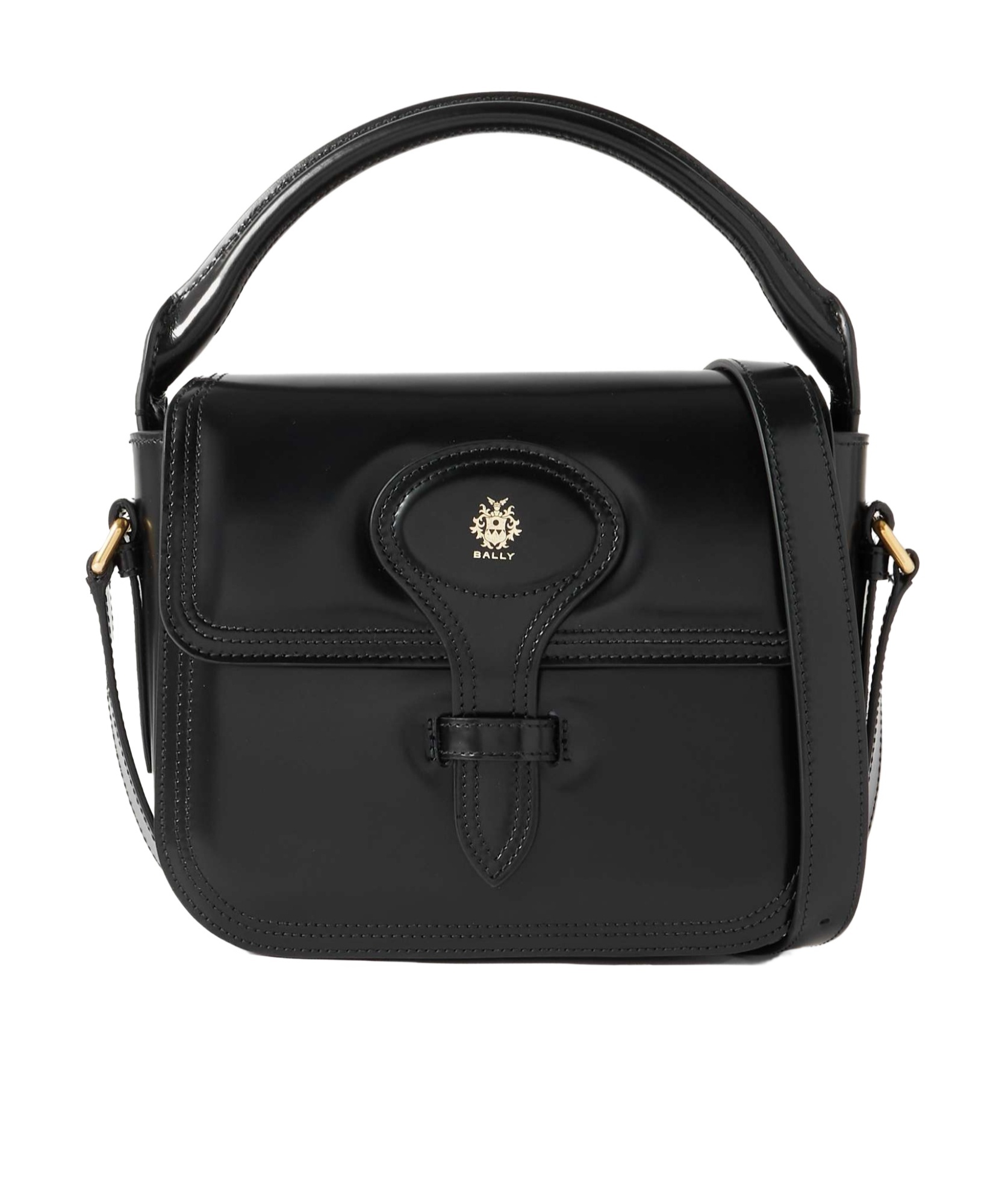 Bally Logo Printed Top Handle Bag In Black