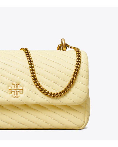 Tory Burch Mini Kira Quilted Shoulder Bag In Nude
