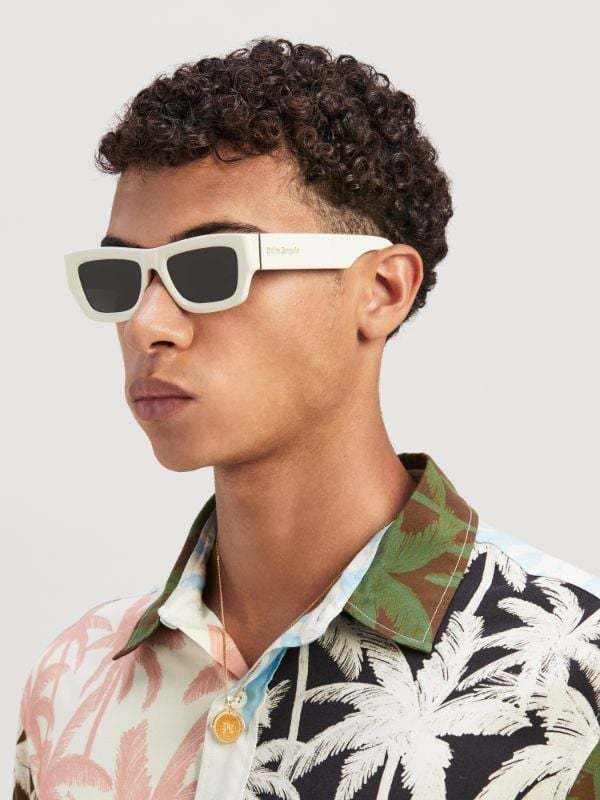Palm Angels Auberry Rectangle-frame Sunglasses In Gray