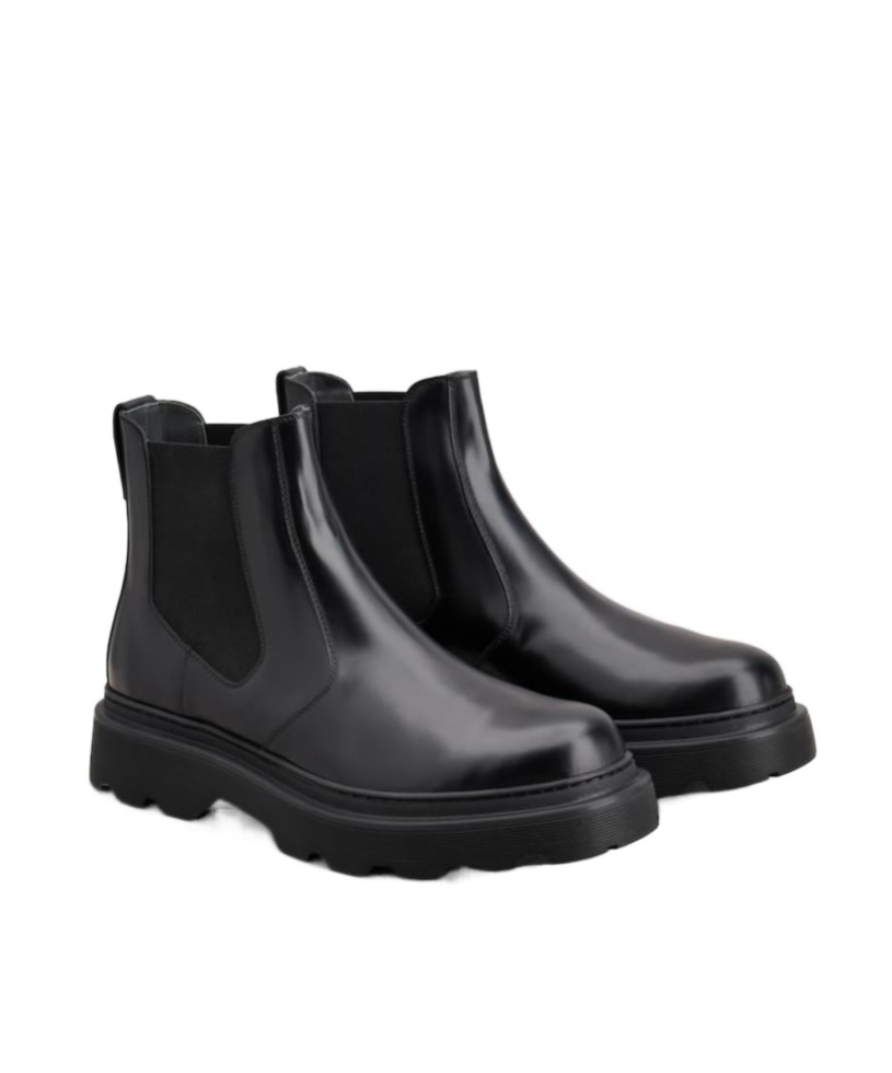 Tod's Ankle Leather Boots In Black