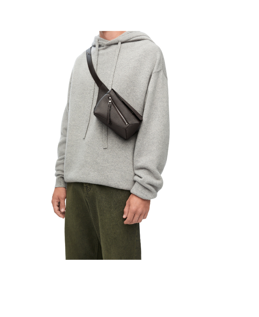 Loewe Small Leather Puzzle Belt Bag In Gray