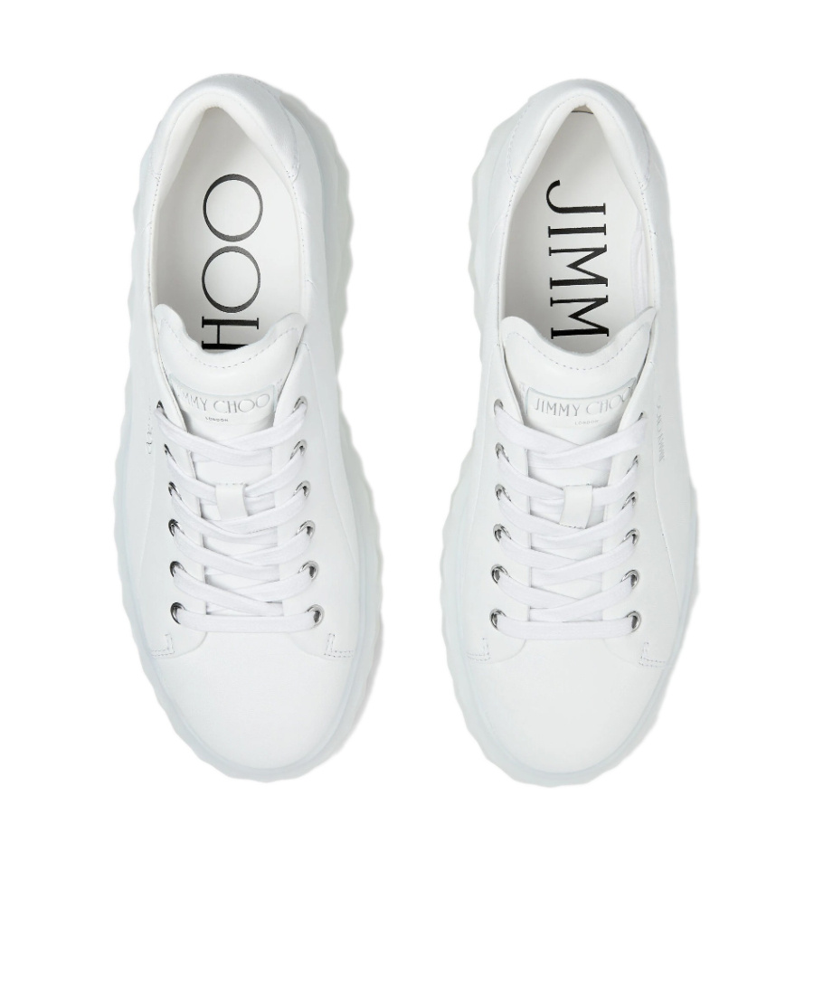 Shop Jimmy Choo Diamond Light Maxi Low-top Casual Shoes In White