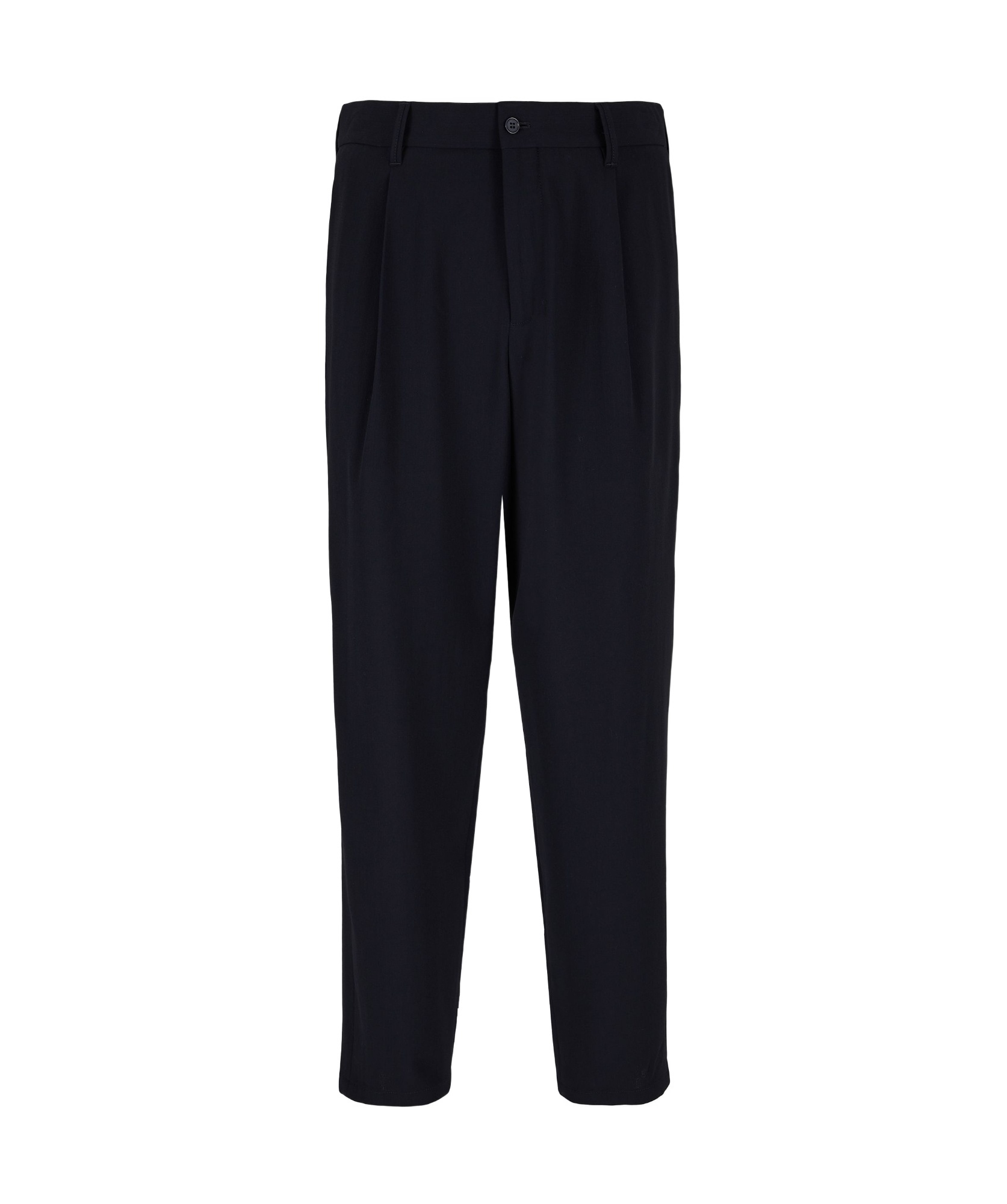 Giorgio Armani Wool Tapered Trousers In Black