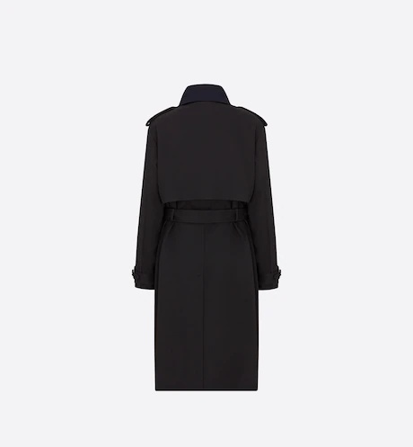 Dior Black Double-breasted Trench Coat In Black