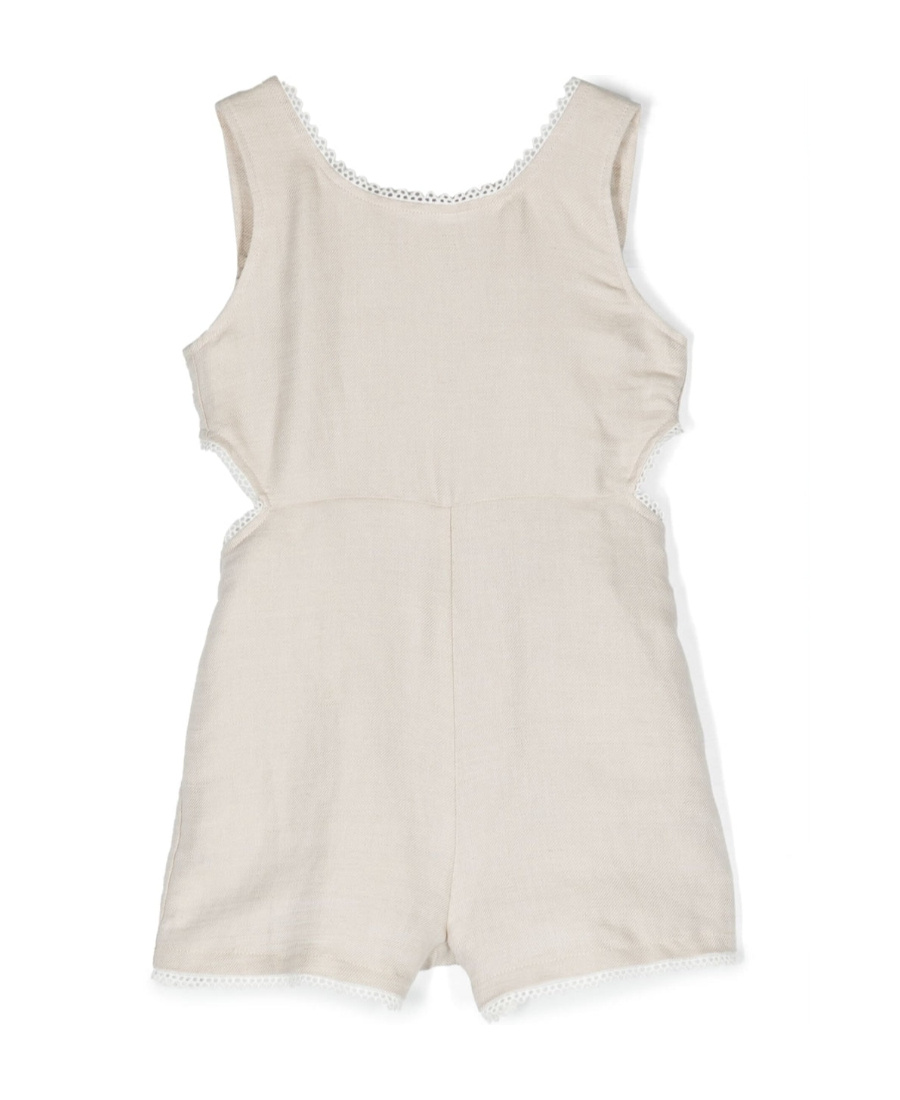Chloé Logo Jumpsuit Shorts In White